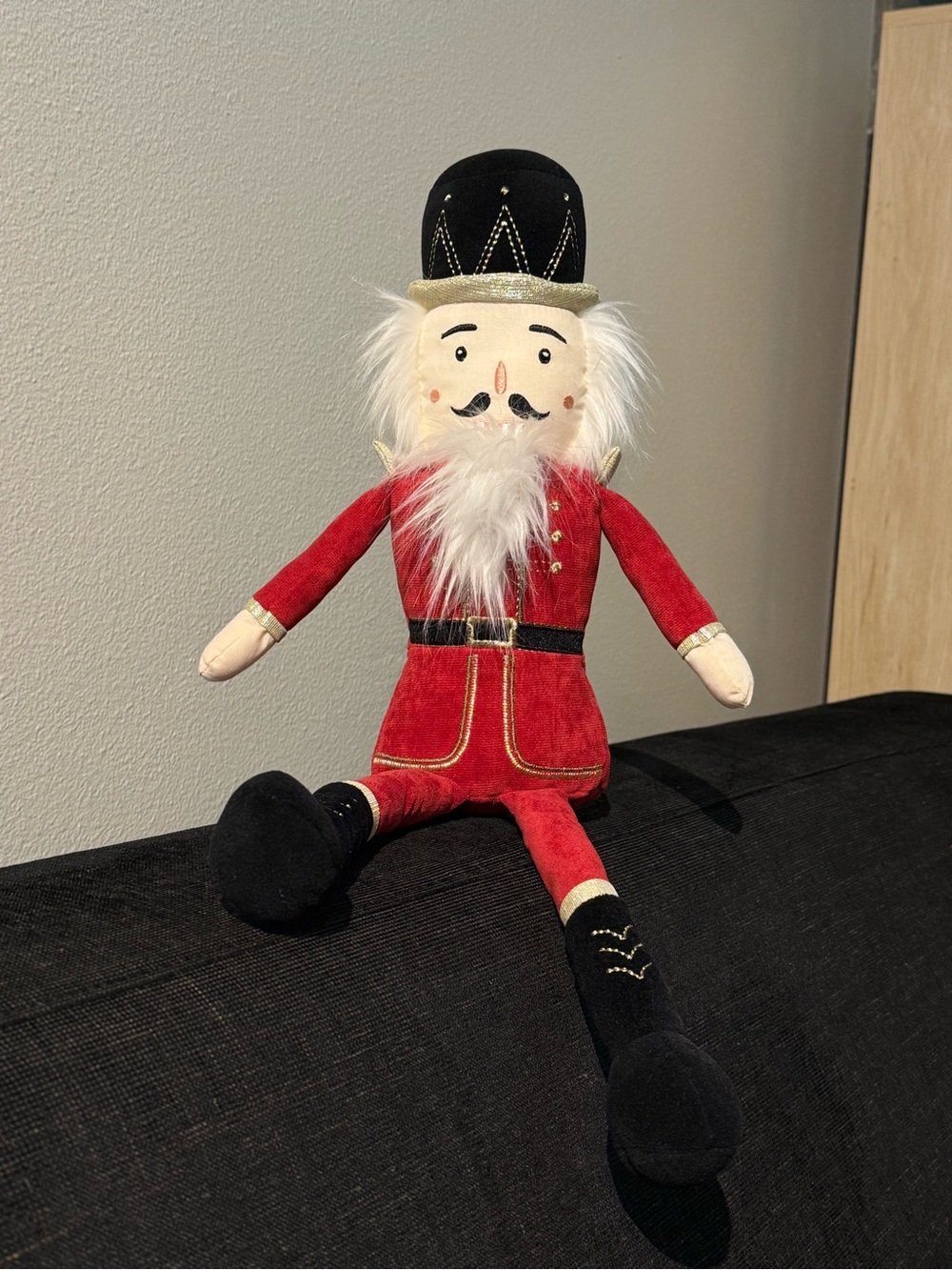 Mon Ami red Nutcracker plush shelf sitter Christmas Holiday Home Decor